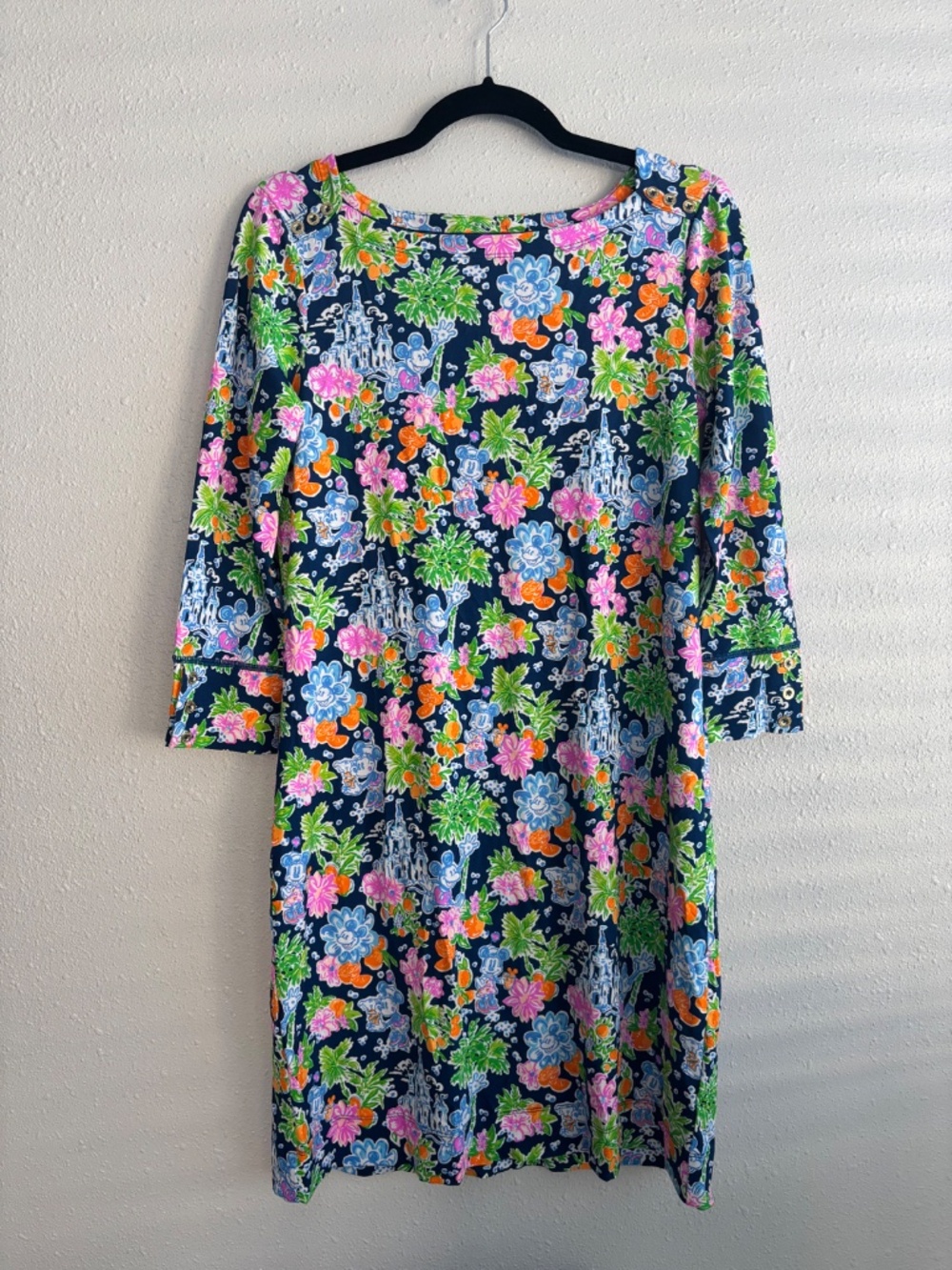 NWT Lilly Pulitzer Disney Mickey Minnie Mouse Sophie Dress Aegean Blue M Floral